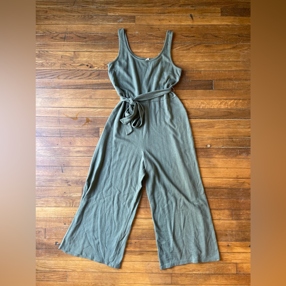 GAP large green wide leg cropped tank top romper